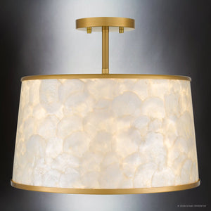 Urban Ambiance - Ceiling Light - UQL22140 Transitional Indoor Ceiling Light, 14''H x 16''W x 16''Dep, Brushed Gold Finish, Evershaw Collection - 