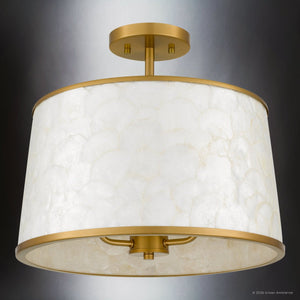 Urban Ambiance - Ceiling Light - UQL22140 Transitional Indoor Ceiling Light, 14''H x 16''W x 16''Dep, Brushed Gold Finish, Evershaw Collection - 