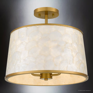 Urban Ambiance - Ceiling Light - UQL22140 Transitional Indoor Ceiling Light, 14''H x 16''W x 16''Dep, Brushed Gold Finish, Evershaw Collection - 