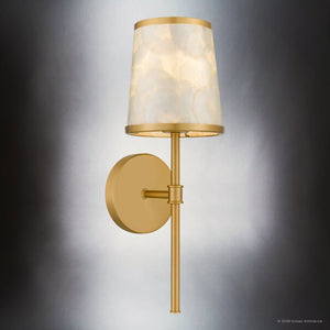 Urban Ambiance - Wall Sconce - UQL22142 Transitional Indoor Wall Sconce, 16.25''H x 5.5''W x 6.25''Dep, Brushed Gold Finish, Evershaw Collection - 