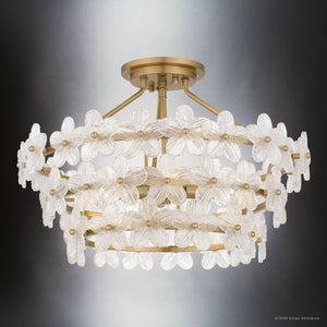 Urban Ambiance - Ceiling Light - UQL22150 Glam Indoor Ceiling Light, 13.5''H x 20.5''W x 20.5''Dep, Brushed Gold Finish, Rookleigh Collection - 