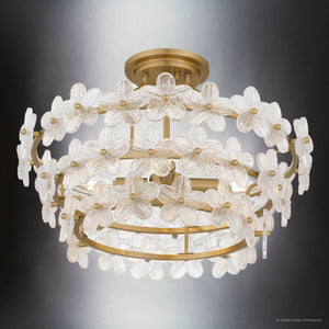 Urban Ambiance - Ceiling Light - UQL22150 Glam Indoor Ceiling Light, 13.5''H x 20.5''W x 20.5''Dep, Brushed Gold Finish, Rookleigh Collection - 