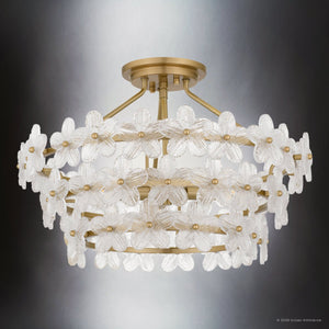Urban Ambiance - Ceiling Light - UQL22150 Glam Indoor Ceiling Light, 13.5''H x 20.5''W x 20.5''Dep, Brushed Gold Finish, Rookleigh Collection - 