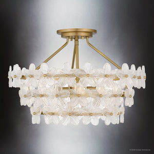 Urban Ambiance - Ceiling Light - UQL22150 Glam Indoor Ceiling Light, 13.5''H x 20.5''W x 20.5''Dep, Brushed Gold Finish, Rookleigh Collection - 