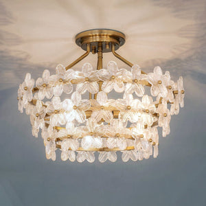Urban Ambiance - Ceiling Light - UQL22150 Glam Indoor Ceiling Light, 13.5''H x 20.5''W x 20.5''Dep, Brushed Gold Finish, Rookleigh Collection - 