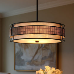 Urban Ambiance - Chandelier - UQL2430 Art Deco Deco Chandelier, 5.5"H x 22"W, Copper Revival Finish, Genoa Collection - 