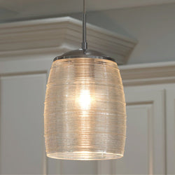 Urban Ambiance - Pendant Light - UQL2644 Contemporary Pendant Light, 16.5"H x 9"W, Polished Chrome Finish, San Sebastian Collection - 