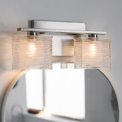 Urban Ambiance - Bath Light - UQL2720 Modern Bathroom Light, 6.75"H x 15"W, Brushed Nickel Finish, San Diego Collection -