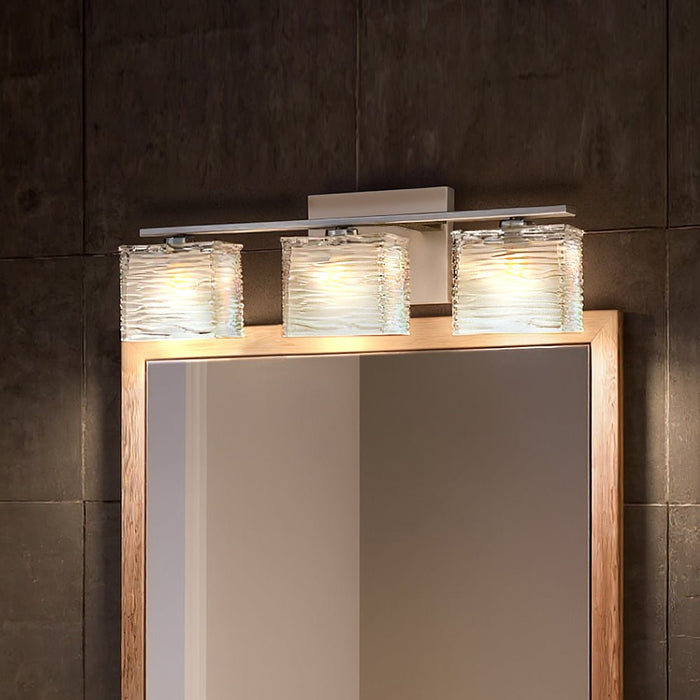 UQL2722 Modern Bathroom Light, 6.75"H x 22.5"W, Brushed Nickel Finish, San Diego Collection