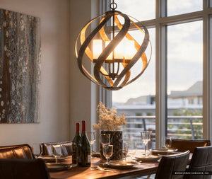 Urban Ambiance - Chandelier - UQL2781 Rustic Chandelier, 23