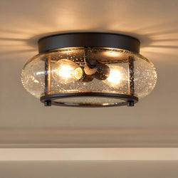 Urban Ambiance - Ceiling Light - UQL3291 Utilitarian Ceiling Light, 5.75"H x 12"W, Dark Bronze Finish, Clearwater Collection - 