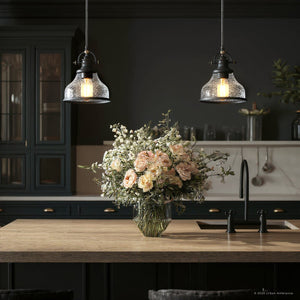 Urban Ambiance - Pendant Light - UQL3660 Traditional Pendant 9.5''H x 8''W, Parisian Bronze Finish, Pasadena Collection - 