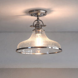 Urban Ambiance - Ceiling Light - UQL3669 Traditional Ceiling 12.5''H x 13.5''W, Brushed Nickel Finish, Pasadena Collection - 