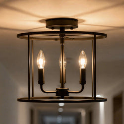 Urban Ambiance - Ceiling Light - UQL3809 Modern Farmhouse Ceiling 11.75''H x 14''W, Matte Black Finish, Bideford Collection -