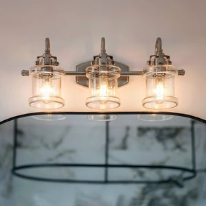 Urban Ambiance - Bath Vanity Light - UQL3981 Modern Farmhouse Bath Fixture 9.75''H x 24''W, Brushed Nickel Finish, Wrexham Collection - 