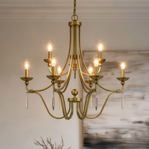 Urban Ambiance - Chandelier - UQL4072 XL Traditional Chandelier 31''H x 32''W, Olde Brass Finish, Ayr Collection -