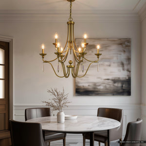Urban Ambiance - Chandelier - UQL4072 XL Traditional Chandelier 31''H x 32''W, Olde Brass Finish, Ayr Collection -