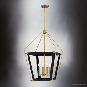 Urban Ambiance - Pendant - UQL4410 Transitional Indoor Pendant, 30.25''H x 18.25''W x 18.25''D, Earth Black Finish, Parramatta Collection - 