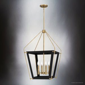 Urban Ambiance - Pendant - UQL4410 Transitional Indoor Pendant, 30.25''H x 18.25''W x 18.25''D, Earth Black Finish, Parramatta Collection - 