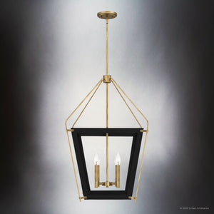 Urban Ambiance - Pendant - UQL4410 Transitional Indoor Pendant, 30.25''H x 18.25''W x 18.25''D, Earth Black Finish, Parramatta Collection - 