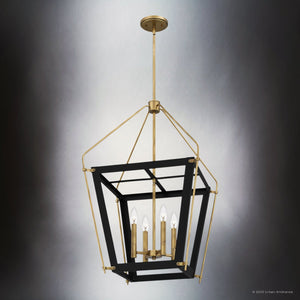 Urban Ambiance - Pendant - UQL4410 Transitional Indoor Pendant, 30.25''H x 18.25''W x 18.25''D, Earth Black Finish, Parramatta Collection - 