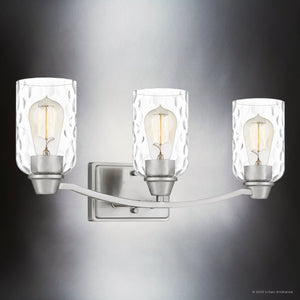 Urban Ambiance - Bath Light - UQL4421 Classic Indoor Bath Light, 9.00''H x 21.50''W x 6.50''D, Brushed Nickel Finish, Ravensburg Collection - 