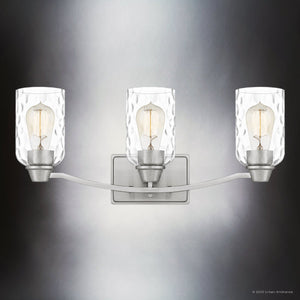 Urban Ambiance - Bath Light - UQL4421 Classic Indoor Bath Light, 9.00''H x 21.50''W x 6.50''D, Brushed Nickel Finish, Ravensburg Collection - 