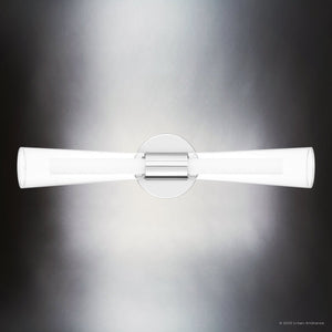 Urban Ambiance - Bath Light - UQL4440 Luxe Industrial Indoor Bath Light, 22.00''H x 5.00''W x 5.00''D, Polished Chrome Finish, Stanley Collection - 