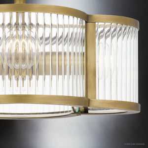 UQL4480 Art Deco Indoor Ceiling Light, 8.25''H x 15.00''W x