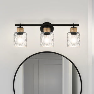Urban Ambiance - Bath Light - UQL4520 Coastal Indoor Bath Light, 9.25''H x 24.00''W x 5.75''D, Matte Black Finish, Lancaster Collection -