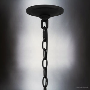 Urban Ambiance - Pendant - UQL4550 Tudor Indoor Pendant, 23.00''H x 19.50''W x 19.50''D, Earth Black Finish, Walsall Collection - 