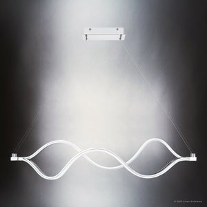 Urban Ambiance - Chandelier - UQL4571 Minimalist Indoor Chandelier, 8.50''H x 38.75''W x 3.75''D, Polished Chrome Finish, Dawlish Collection - 