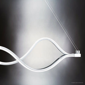 Urban Ambiance - Chandelier - UQL4571 Minimalist Indoor Chandelier, 8.50''H x 38.75''W x 3.75''D, Polished Chrome Finish, Dawlish Collection - 