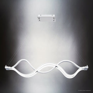 Urban Ambiance - Chandelier - UQL4571 Minimalist Indoor Chandelier, 8.50''H x 38.75''W x 3.75''D, Polished Chrome Finish, Dawlish Collection - 