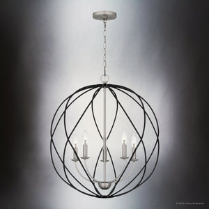 Urban Ambiance - Pendant - UQL4591 Traditional Indoor Pendant, 25.50''H x 24.00''W x 24.00''D, Antique Nickel Finish, Columbia Collection - 