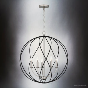 Urban Ambiance - Pendant - UQL4591 Traditional Indoor Pendant, 25.50''H x 24.00''W x 24.00''D, Antique Nickel Finish, Columbia Collection - 