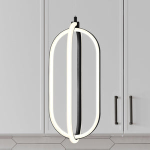 Urban Ambiance - Pendant - UQL4610 Minimalist Indoor Pendant, 17.75''H x 7.75''W x 7.50''D, Matte Black Finish, Maldon Collection -