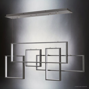 Urban Ambiance - Chandelier - UQL4621 Minimalist Indoor Chandelier, 24.50''H x 56.75''W x 7.75''D, Western Bronze Finish, Oldenburg Collection - 