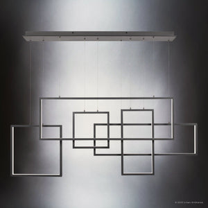 Urban Ambiance - Chandelier - UQL4621 Minimalist Indoor Chandelier, 24.50''H x 56.75''W x 7.75''D, Western Bronze Finish, Oldenburg Collection - 