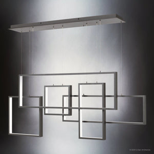 Urban Ambiance - Chandelier - UQL4621 Minimalist Indoor Chandelier, 24.50''H x 56.75''W x 7.75''D, Western Bronze Finish, Oldenburg Collection - 