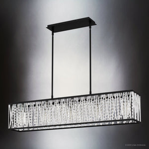 Urban Ambiance - Chandelier - UQL4640 Glam Indoor Chandelier, 9.50''H x 38.00''W x 6.25''D, Matte Black Finish, Denton Collection - 