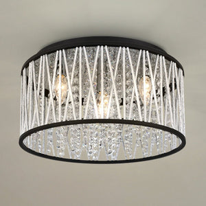 Urban Ambiance - Ceiling Light - UQL4641 Glam Indoor Ceiling Light, 9.00''H x 16.25''W x 16.25''D, Matte Black Finish, Denton Collection -