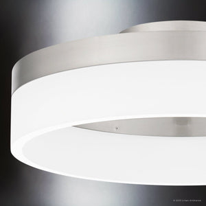 Urban Ambiance - Ceiling Light - UQL4650 Casual Indoor Ceiling Light, 4.00''H x 11.75''W x 11.75''D, Brushed Nickel Finish, Woodley Collection - 