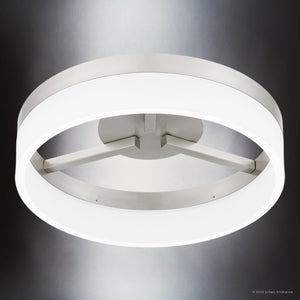 Urban Ambiance - Ceiling Light - UQL4650 Casual Indoor Ceiling Light, 4.00''H x 11.75''W x 11.75''D, Brushed Nickel Finish, Woodley Collection - 