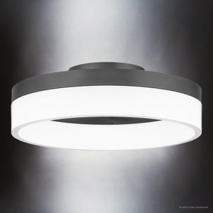 Urban Ambiance - Ceiling Light - UQL4651 Casual Indoor Ceiling Light, 4.00''H x 11.75''W x 11.75''D, Oil Rubbed Bronze Finish, Woodley Collection - 