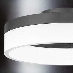 Urban Ambiance - Ceiling Light - UQL4651 Casual Indoor Ceiling Light, 4.00''H x 11.75''W x 11.75''D, Oil Rubbed Bronze Finish, Woodley Collection - 