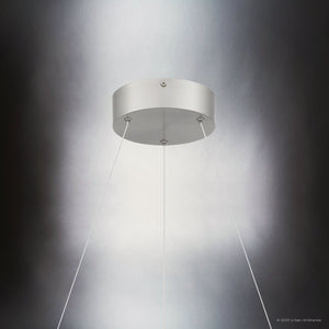 Urban Ambiance - Pendant - UQL4652 Casual Indoor Pendant, 2.75''H x 23.50''W x 23.50''D, Brushed Nickel Finish, Woodley Collection - 