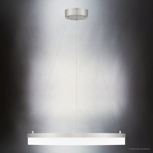 Urban Ambiance - Pendant - UQL4652 Casual Indoor Pendant, 2.75''H x 23.50''W x 23.50''D, Brushed Nickel Finish, Woodley Collection - 