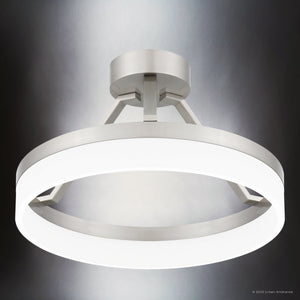 Urban Ambiance - Ceiling Light - UQL4654 Casual Indoor Ceiling Light, 10.25''H x 15.75''W x 15.75''D, Brushed Nickel Finish, Woodley Collection - 