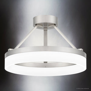 Urban Ambiance - Ceiling Light - UQL4654 Casual Indoor Ceiling Light, 10.25''H x 15.75''W x 15.75''D, Brushed Nickel Finish, Woodley Collection - 